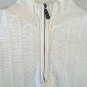 Scottish Winds Mens Cable Knit Hybrid Lined 1/4 Zip Sweater SZ M NWOT